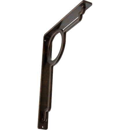 Ekena Millwork Maria Wrought Iron Bracket, (Single center brace), Antiqued Bronze 1 1/2"W x 10"D x 12"H BKTM01X10X12SMAABZ